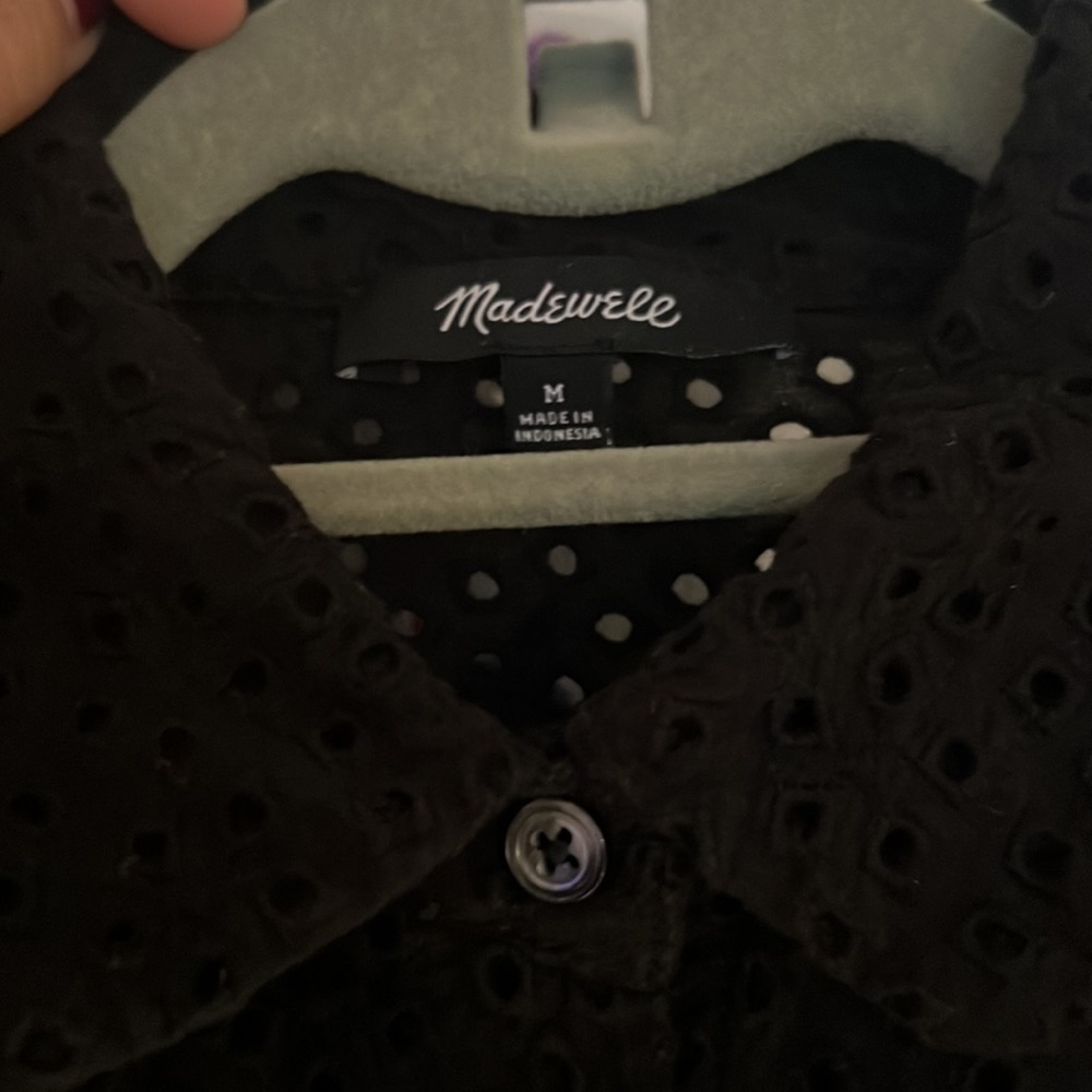 Eyelet Madewell Buttondown / Flutter Sleeve - image 2